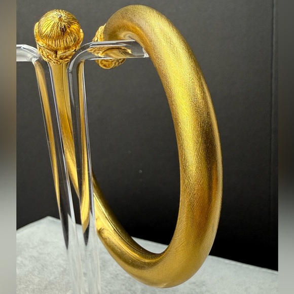 Vintage satin brushed gold bracelet - Picture 7 of 9